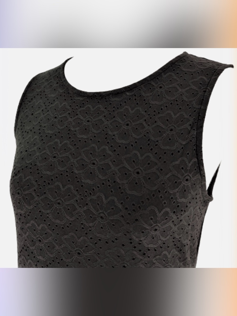 Michael Kors Black Sleeveless Tiered Eyelet Dress - Picture 10 of 11